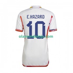 Camisola Bélgica Eden Hazard 10 Homem Equipamento Segundo Copa do Mundo 2022 Manga Curta